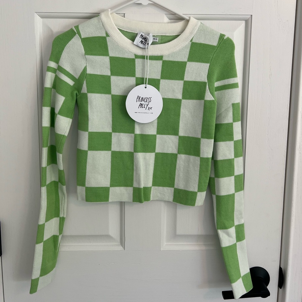 PRINCESS POLLY: checkered long sleeve shirt